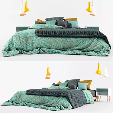 Elegant 3-Piece Bedroom Set 3D model image 1 