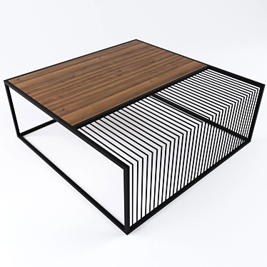 Elegant Wood & Metal Coffee Table 3D model image 1 