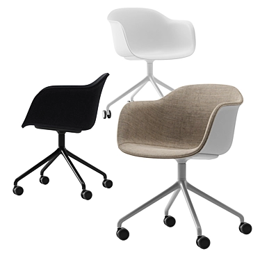 Modern Swivel Armchair: Muuto Fiber 3D model image 1 