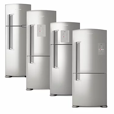 Whirlpool-Brastemp 8 Fridges: 4 Stainless Steel & 4 White 3D model image 1 