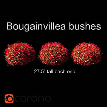  Vibrant Bougainvillea Bushes 3D model image 1 