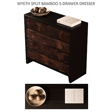 Wyeth Bamboo 5 Drawer Dresser 3D model image 1 