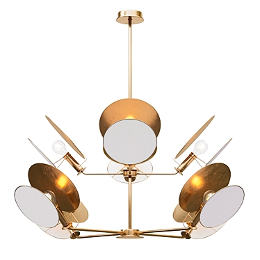 Elegant Antique Brass Chandelier 3D model image 1 