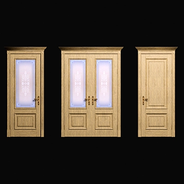 Romula-1 Honey Oak Interior Door 3D model image 1 