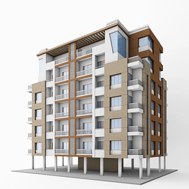 Indian Urban Haven: Low Rise Apartment 3D model image 1 