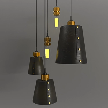 Industrial Loft Pendant Light 3D model image 1 