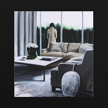 Cozy Home: Realist Acrylic Painting 3D model image 1 