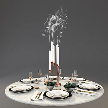 Elegant Wedgwood Arris Dinnerware 3D model image 1 