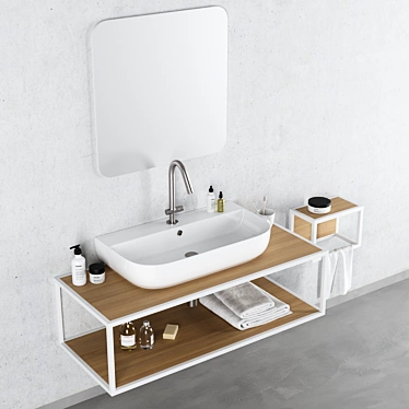 Frame Glam Single Vanity Unit 3D model image 1 