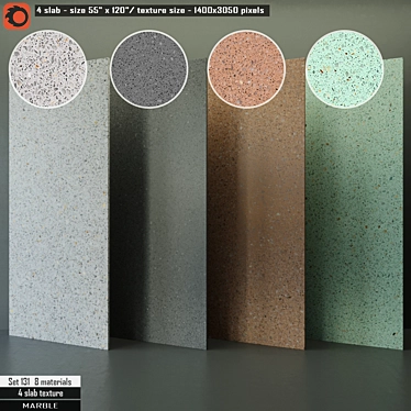 Marble Slab Set - High Resolution, 8 Preset Materials 3D model image 1 