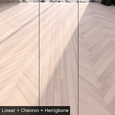 Elegant Montblanc Parquet: Linear, Chevron, Herringbone 3D model image 1 