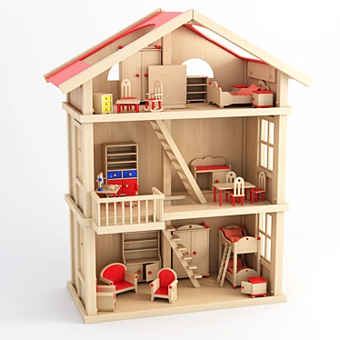 GOKI Miniature Toy House 3D model image 1 