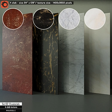 Luxury Marble Slab Set 132 3D model image 1 