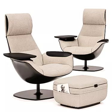 Coalesse Massaud Lounge Chair and Ottoman 3D model image 1 