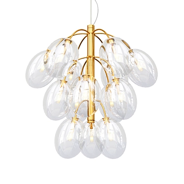 Elegant Glass Chandelier: Modern Illumination 3D model image 1 