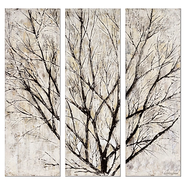 Spring Creek Triptych Canvas Art 3D model image 1 