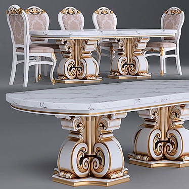 Mondelux Classic №1 - Table & Chair Bundle 3D model image 1 