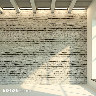 Old Painted Brick Wall Texture 3D model image 1 