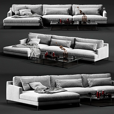 Elegant Bellport Corner Sofa 3D model image 1 