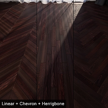 Sleek Wenge Parquet Flooring 3D model image 1 