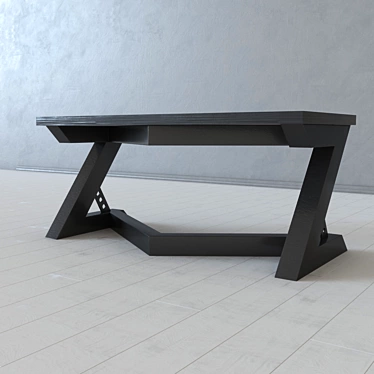 Industrial Loft Metal and Wood Table 3D model image 1 