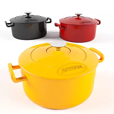 5L Round Cocotte SITRABELLA: Stylish and Practical 3D model image 1 