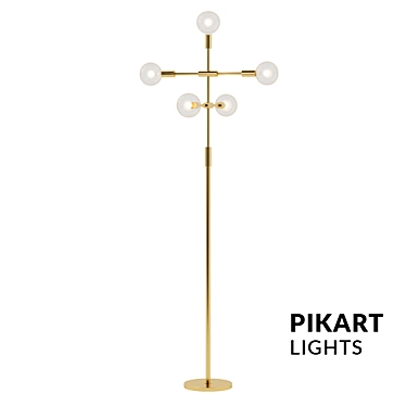 Elegant Brass Floor Lamp 3D model image 1 