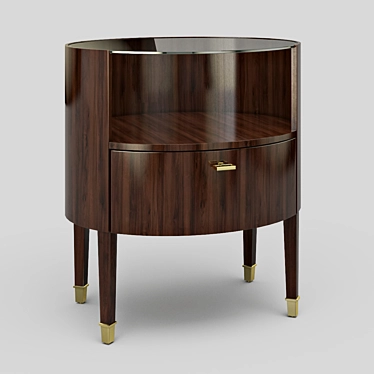 Elegant Mahogany Bedside Cabinet 3D model image 1 