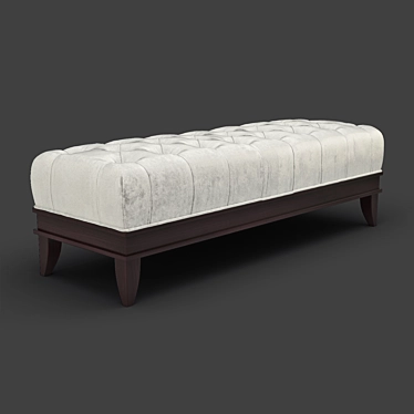 Elegant Cherry Veneer Ottoman 3D model image 1 