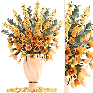 Spring Blooms Bouquet 3D model image 1 