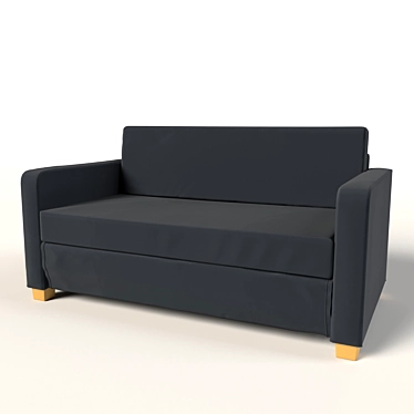 Compact Dark Gray Sofa Bed 3D model image 1 