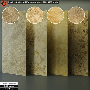 Luxury Marble Slab Set 3D model image 1 