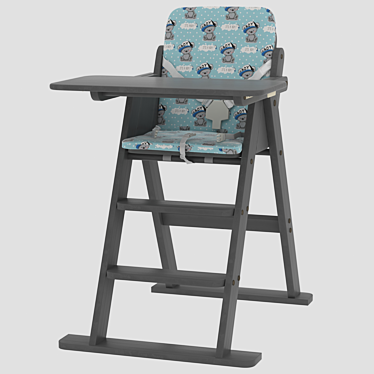 Stylish Wooden Feeding Stool 3D model image 1 