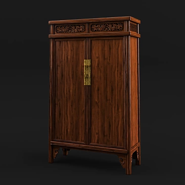 Elegant Qing Dynasty Cabinet 3D model image 1 