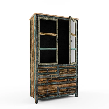 - Title: Powell Calypso 6 Drawer High Cabinet 3D model image 1 