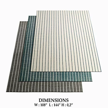 Restoration Hardware Pinstripe Rug 3D model image 1 