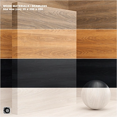 Seamless Wood/Veneer Set 19 - 4 Tones 3D model image 1 