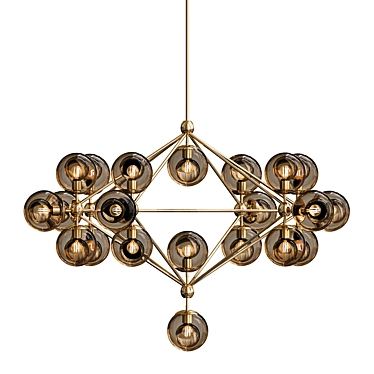 Bronze Smoke Modo Chandelier: Roll & Hill 3D model image 1 