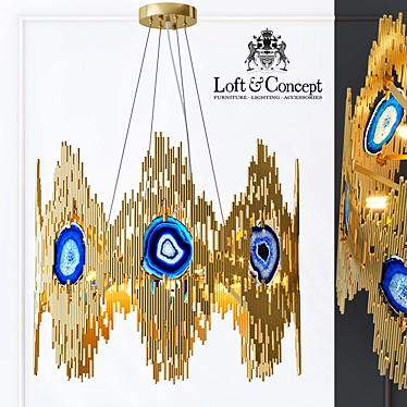 Calypso Chandelier 8-Light Art-Deco 3D model image 1 