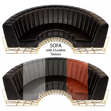 Premium Leather Sofa 3D model image 1 