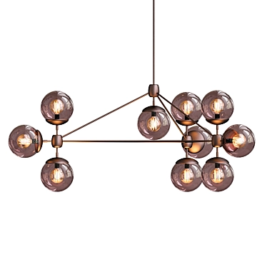 Bronze Smoke Modo Chandelier: Elegant Illumination 3D model image 1 