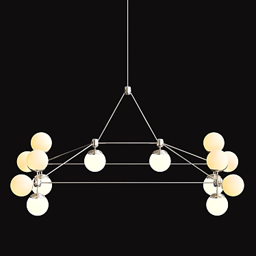 Elegant Modo Chandelier: 14 Globes 3D model image 1 