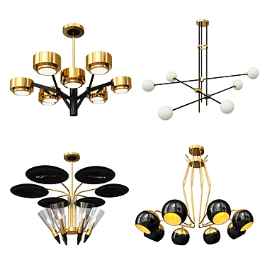 Sleek Modern Chandeliers Collection 3D model image 1 