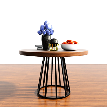 Parquet Round Table 3D model image 1 