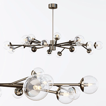 Elegant Dallas Medium Chandelier 3D model image 1 