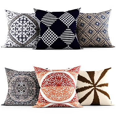 Elegant Home Decor Pillows 3D model image 1 