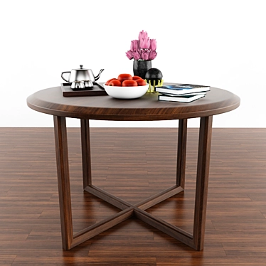 Modern Dining Set: Table with Four Chairs 3D model image 1 