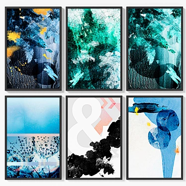 Set of 6 Abstract Art Prints 3D model image 1 