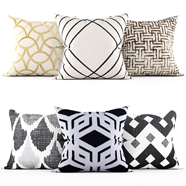 Elegant Geometric Throw Pillows 3D model image 1 