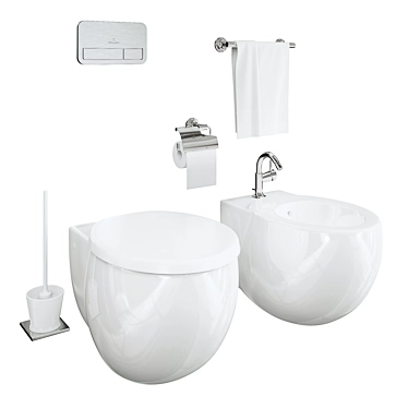 Villeroy & Boch Aveo Toilet/Bidet Set 3D model image 1 